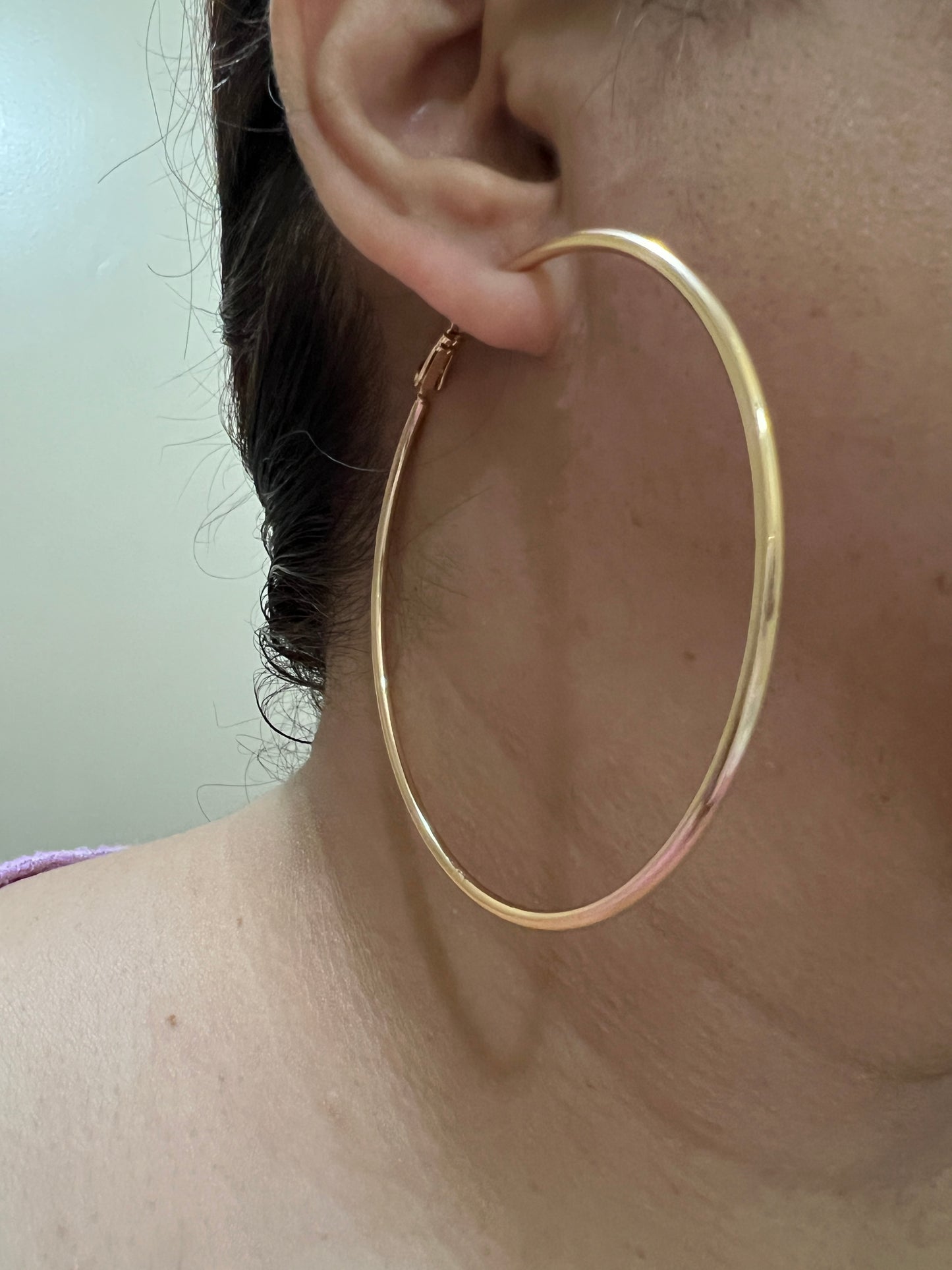 Versatile Chic: 50mm, 70mm, 8mm Simple Hoops Earrings – Timeless Accessories for Every Occasion