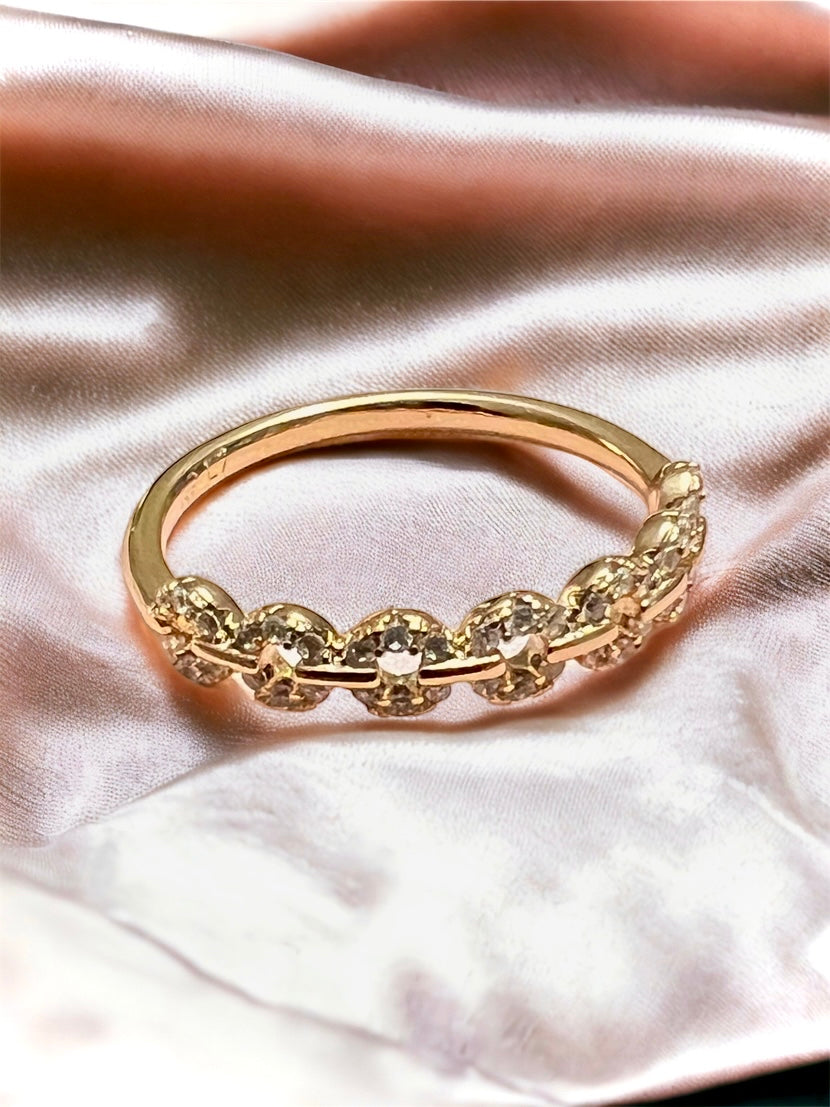 Radiant Simplicity: Cubic Zircons Chain Band 18K Gold-Plated - A Timeless Fusion of Sparkle and Elegance