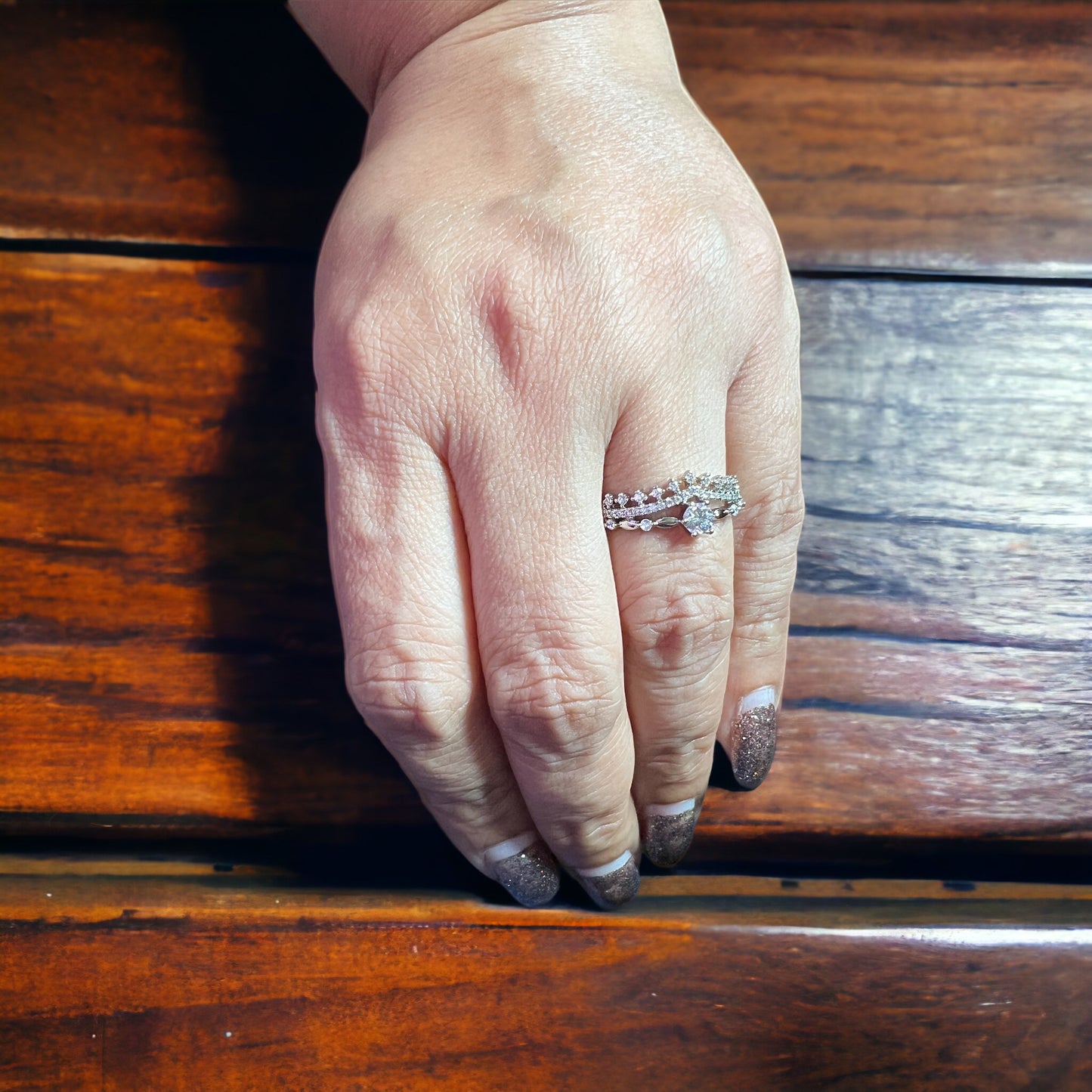 Dainty Tiara Elegance: Silver Rings for Women – Subtle Royalty in Every Sparkling Detail