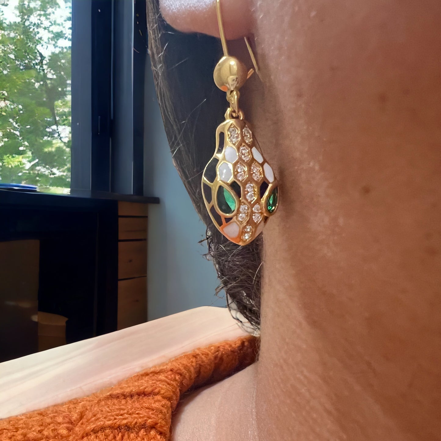 Snake Head Gold Earrings