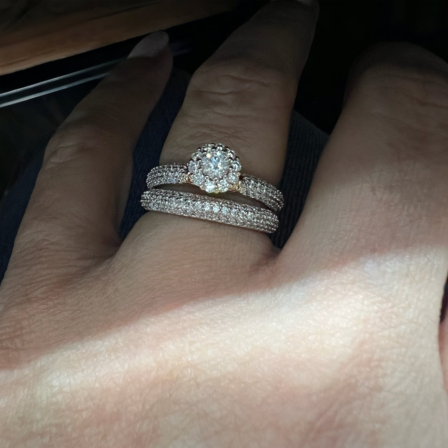 Diamond Look Band And Ring Set