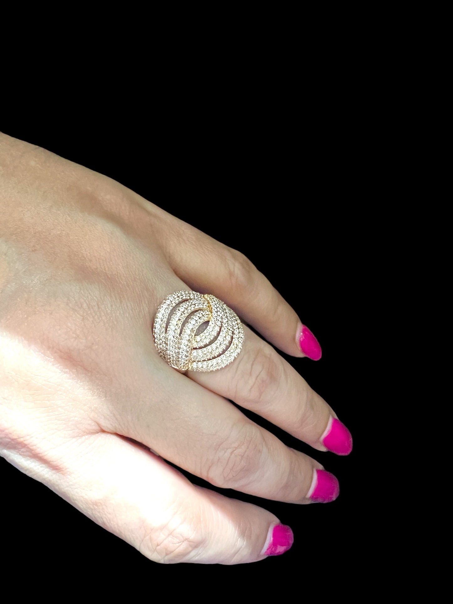 Turns And Turns Statement Gold Plated Rings