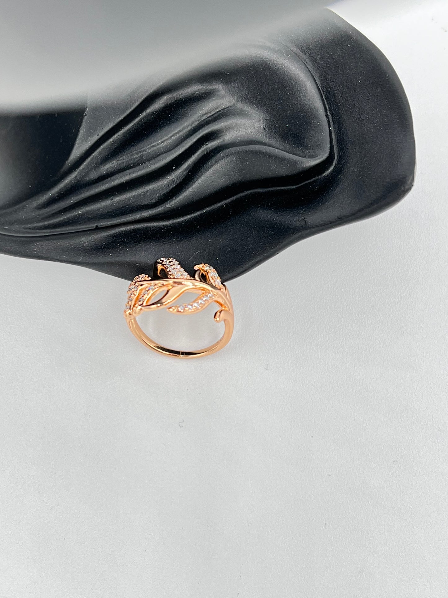 Leaf On Twine Gold Plated Ring For Women