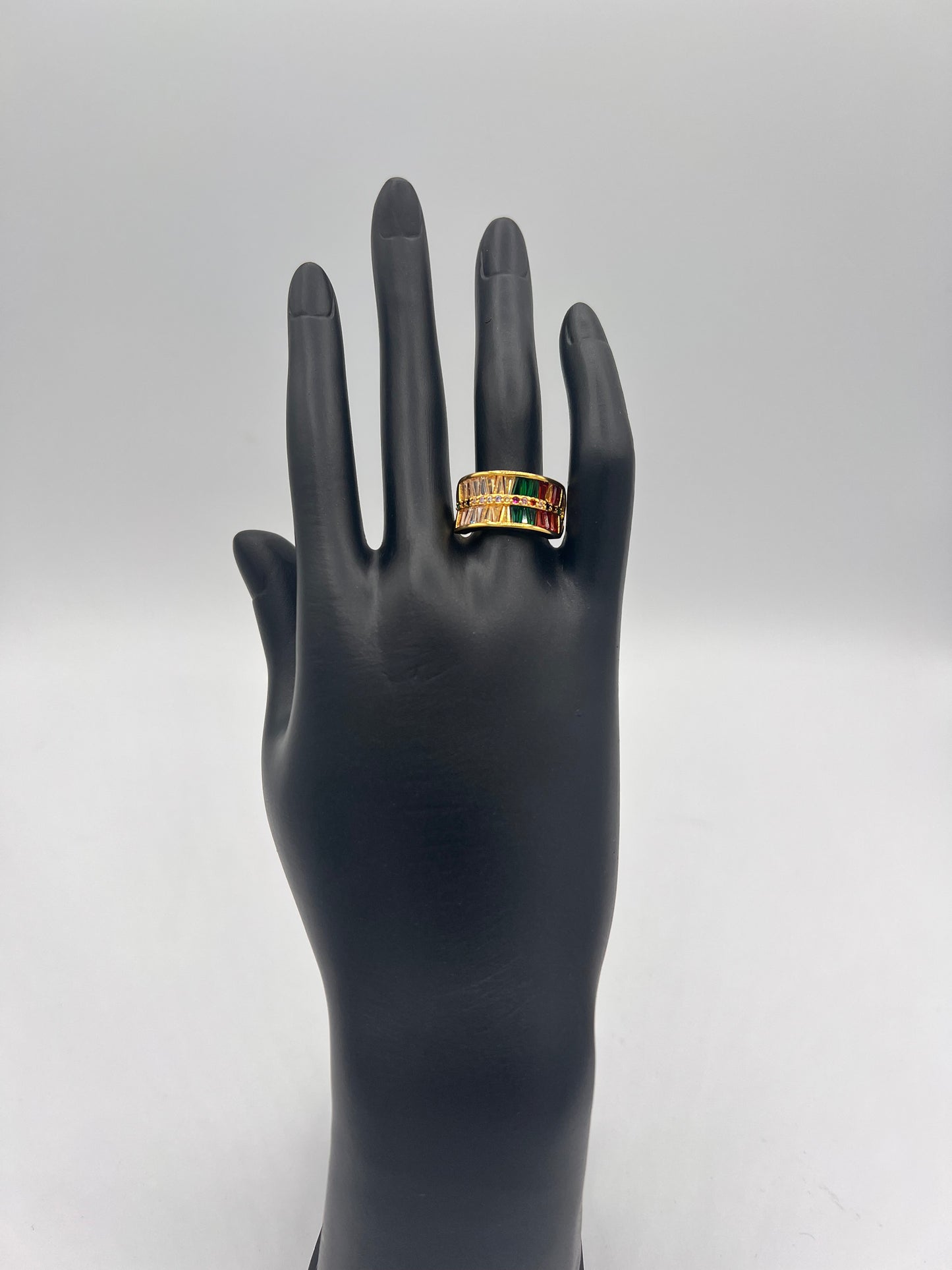 Multicolor Double Baguette Ring For Women
