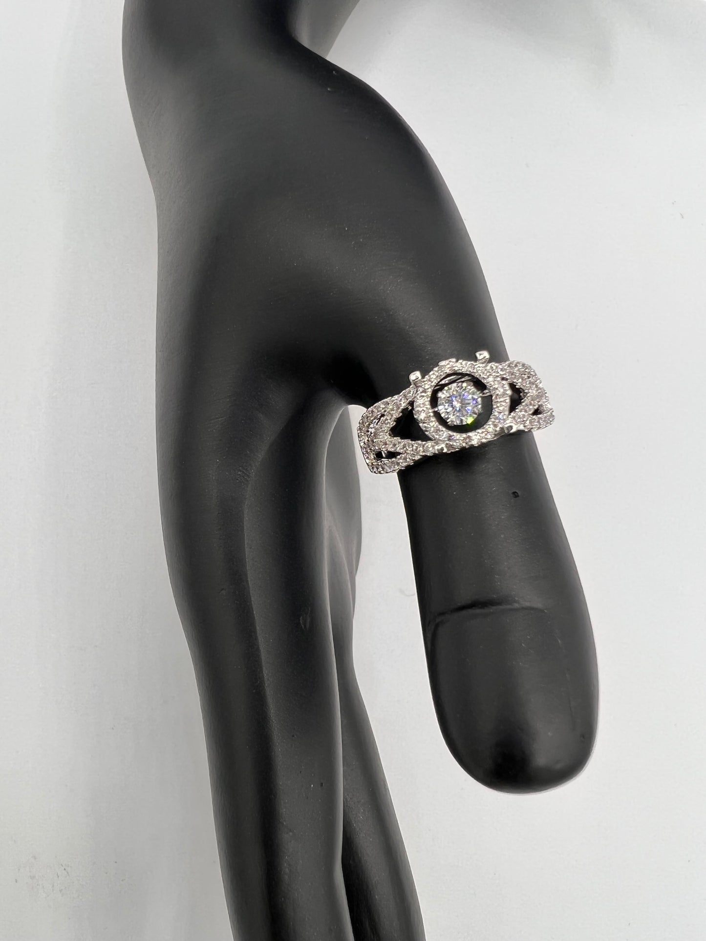 Silver Dancing Stone Rhodium-Plated Ring for Women – A Captivating Dance of Elegance and Style