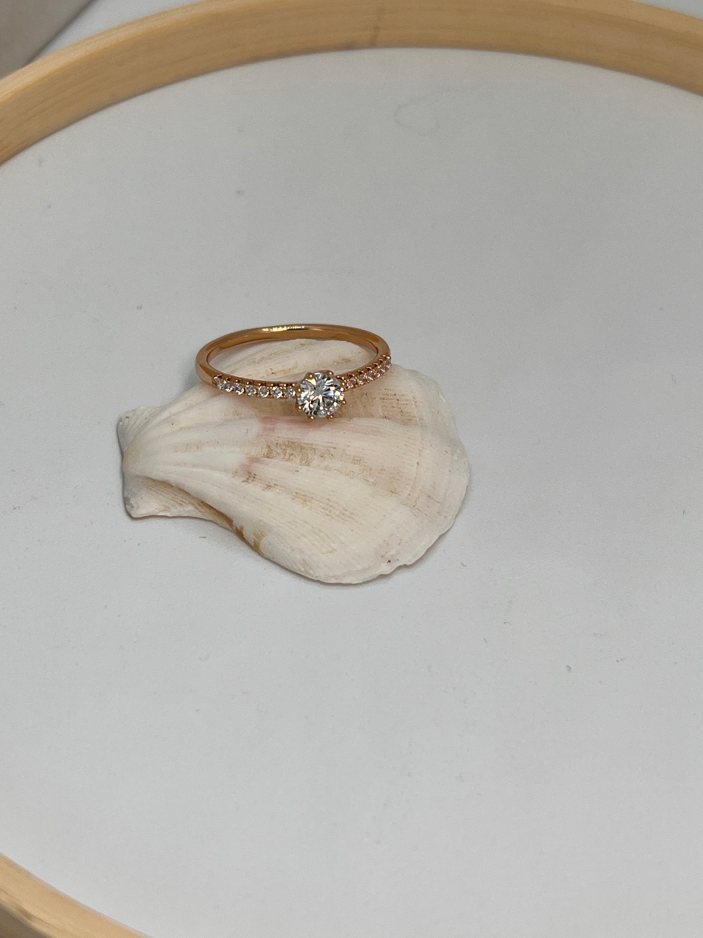 Michelle Dainty White Stone Rings