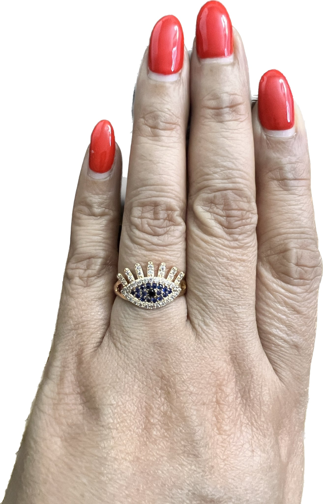 Evil Eye Gold Plated Ring