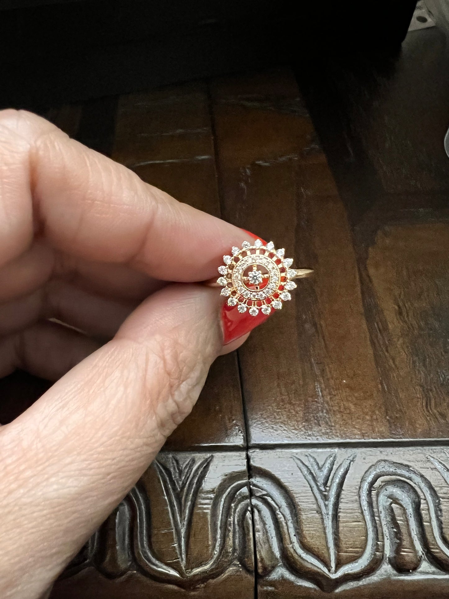 Sita Gold plated Round shaped ring