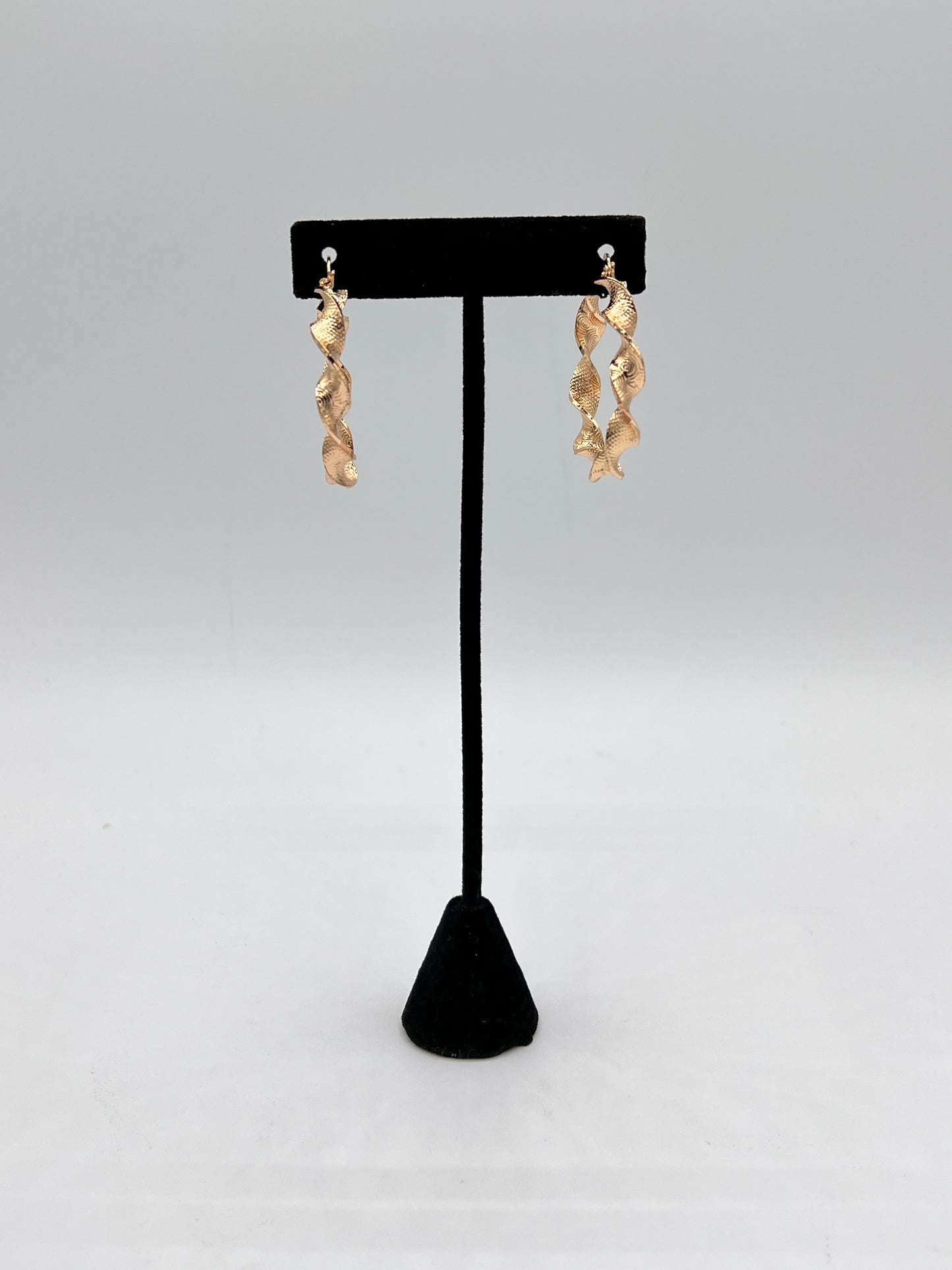 Twisted Gold Plated Hoops One Pair Free With Order $100 Or More