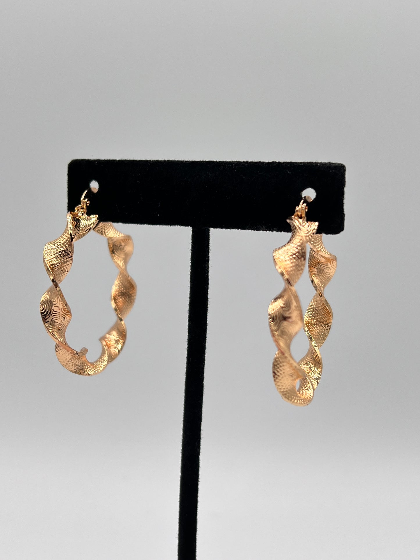 Twisted Gold Plated Hoops One Pair Free With Order $100 Or More