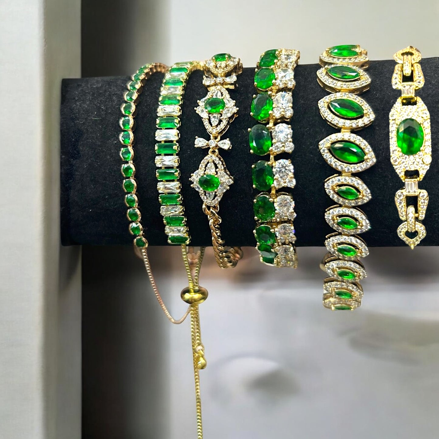 Emerald Gold Bracelets 6 Designs