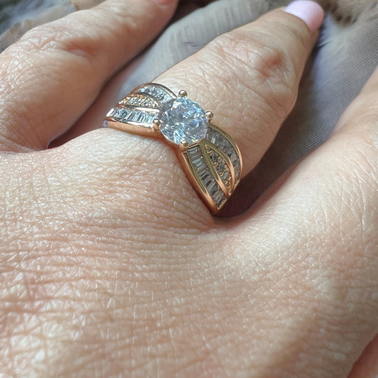 18k Twists And Turns Zircons Diamond Rings For Women