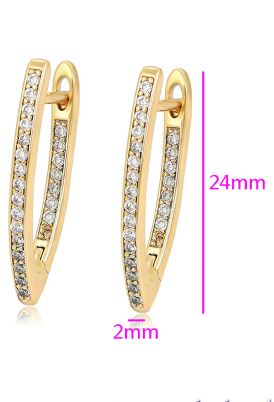 V Shapped Earring Available In 14k, 18K and Rhodium