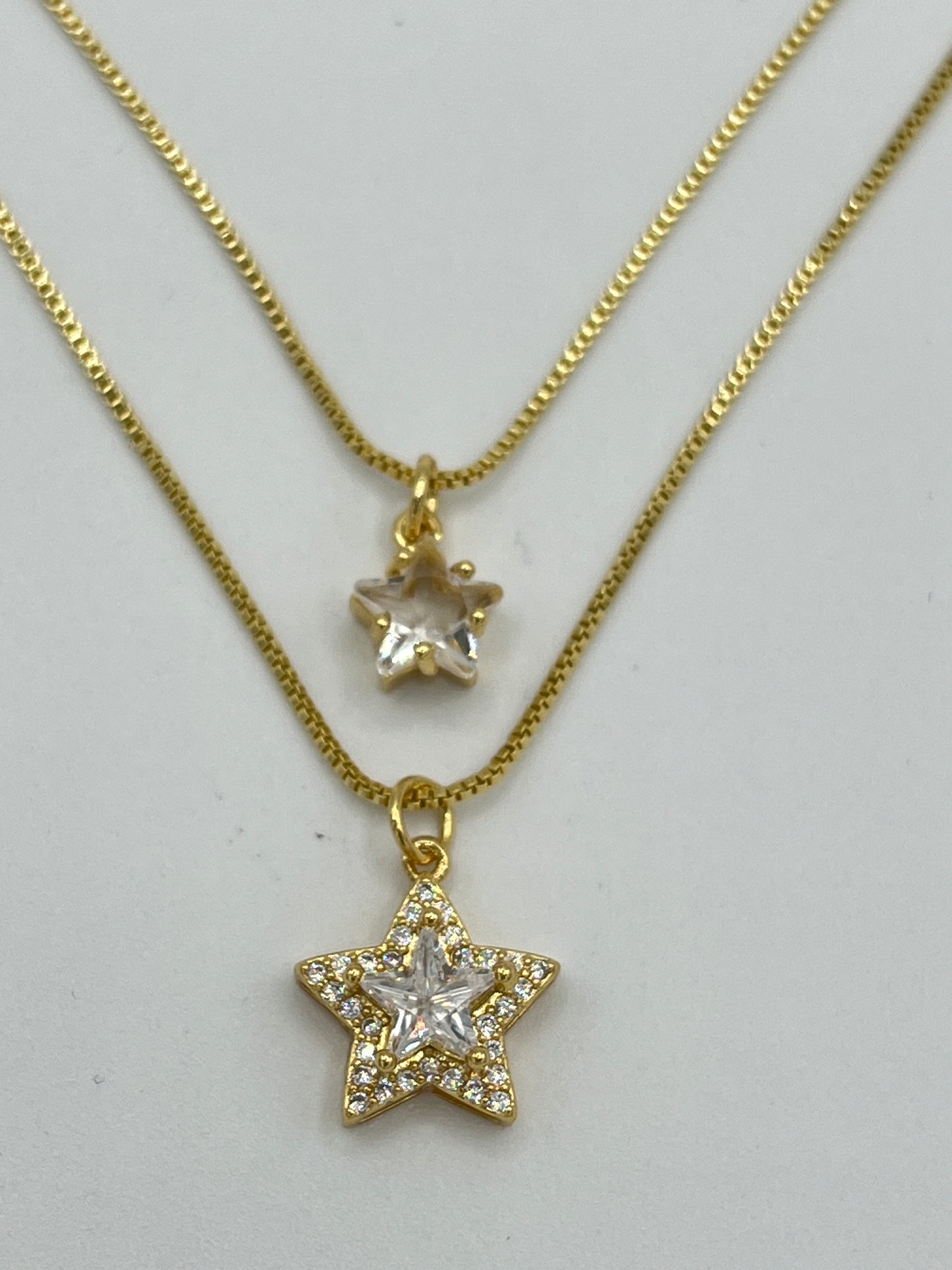 Gold Cubic Zircons Star Necklace