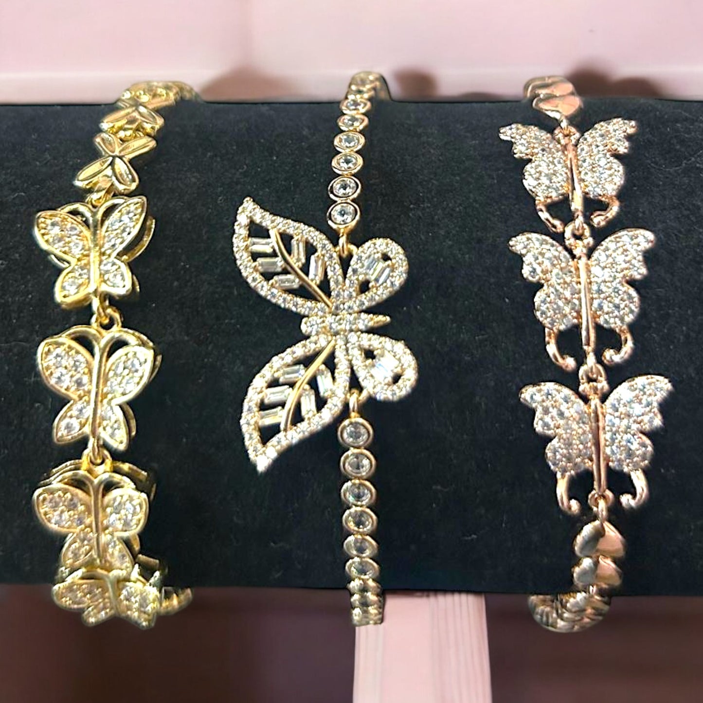 3 Designs Butterflies Gold Bracelets