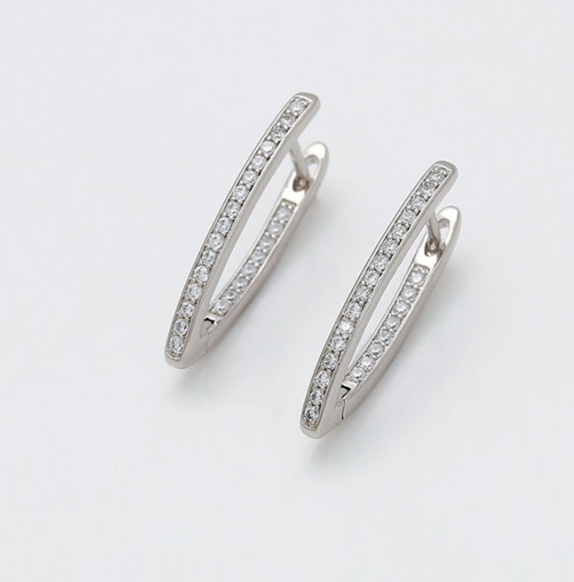 V Shapped Earring Available In 14k, 18K and Rhodium