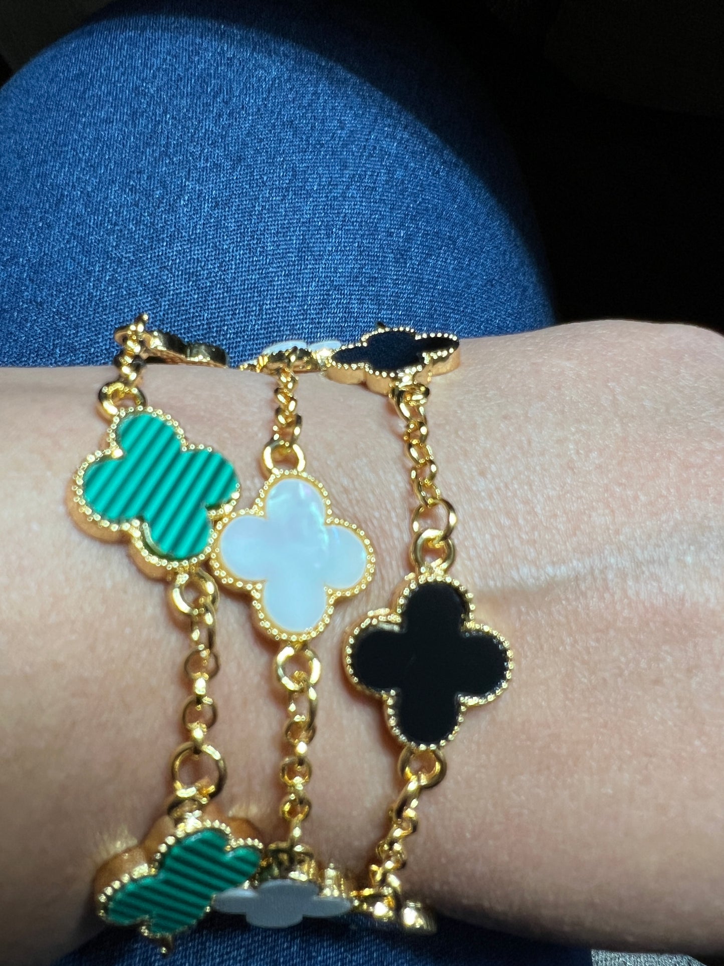 Gilded Luck: 22k Gold-Plated Clover Chain Bracelets – Timeless Charm for Every Wrist