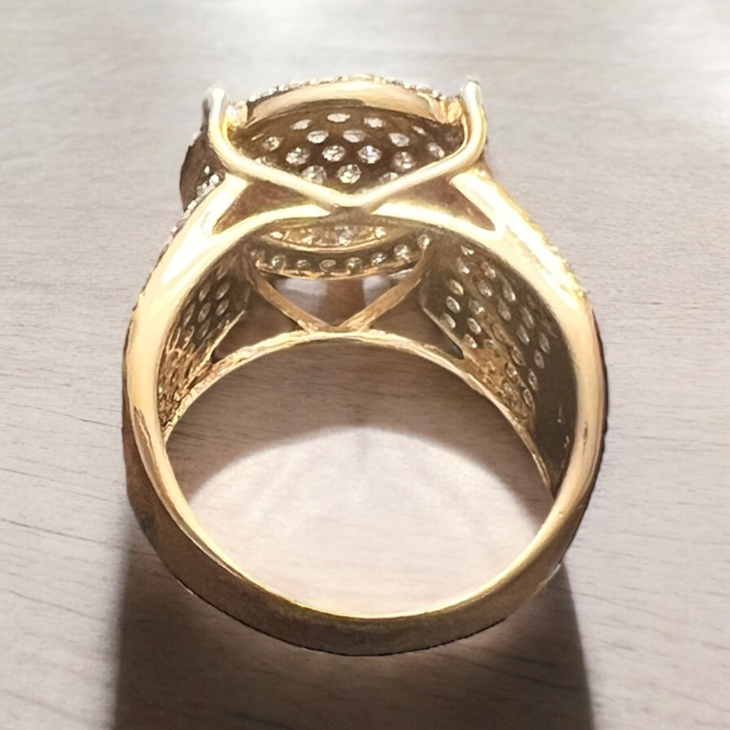 Unisex American Diamonds Gold Plated Ring #0180