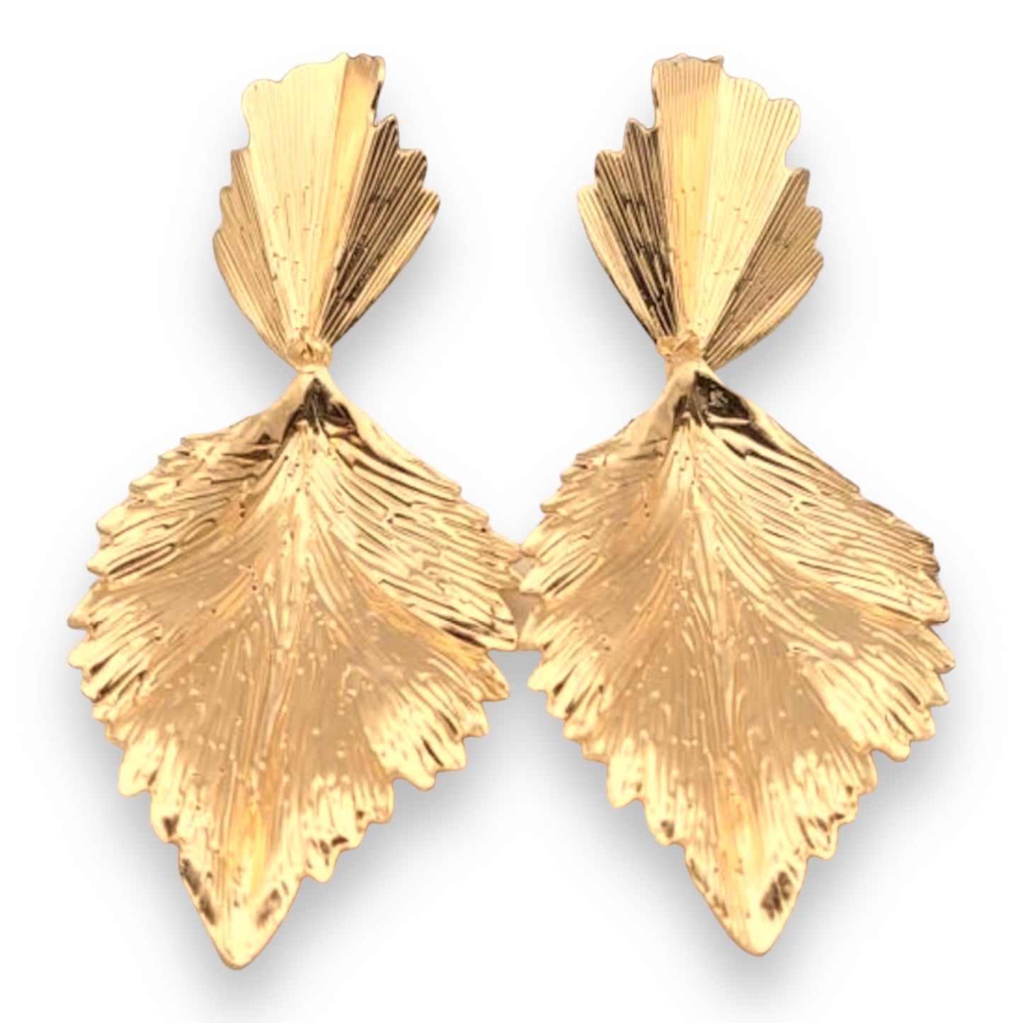 The Statement Gold Leaf Earrings #00106