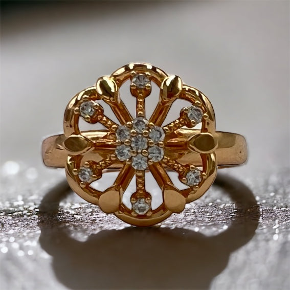 Dian Gold Plated Ring With White Stones