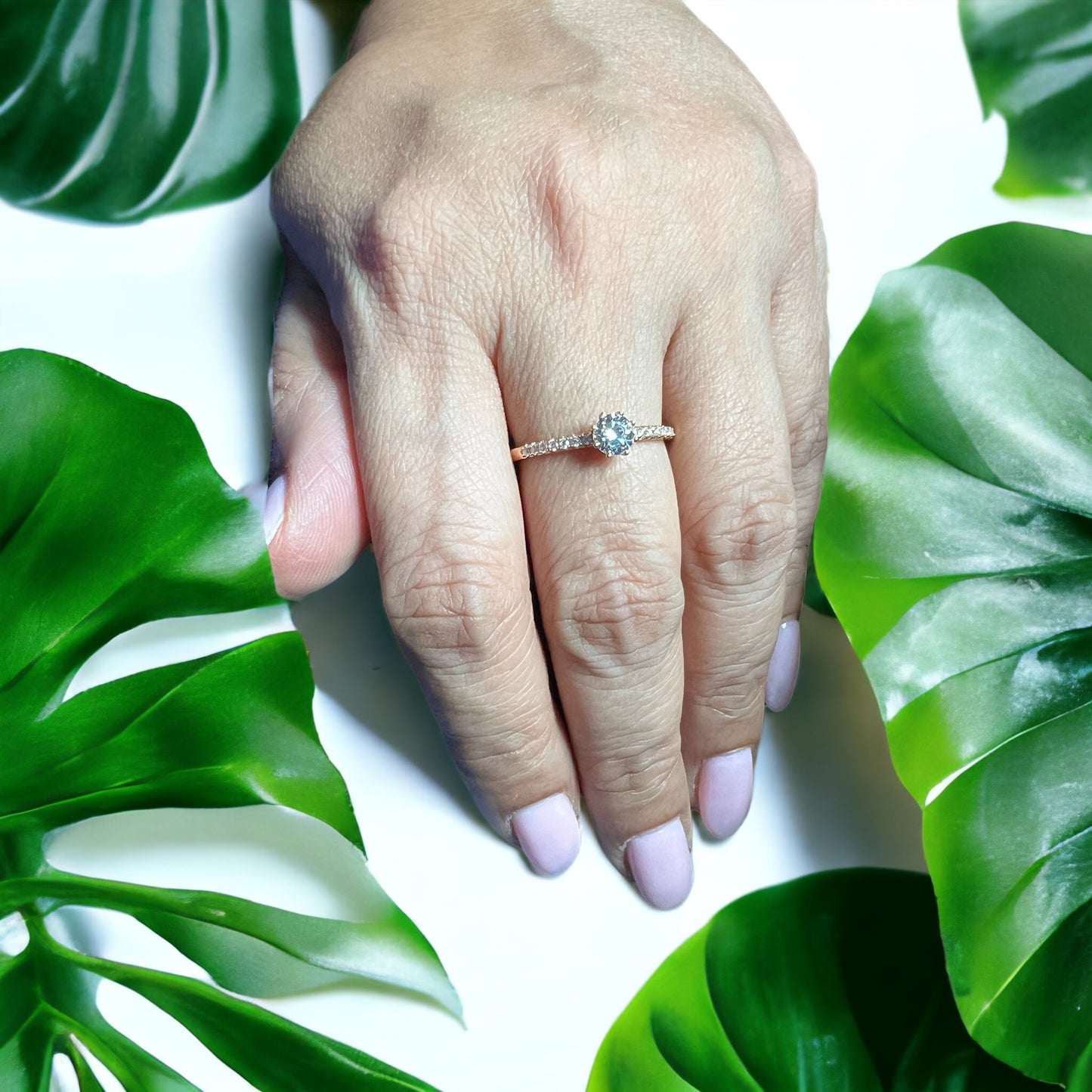 Suitable for Sensitive Skin Jewelry ,Effortless Style with Half Eternity Band ,Delicate Touch of Sparkle Ring