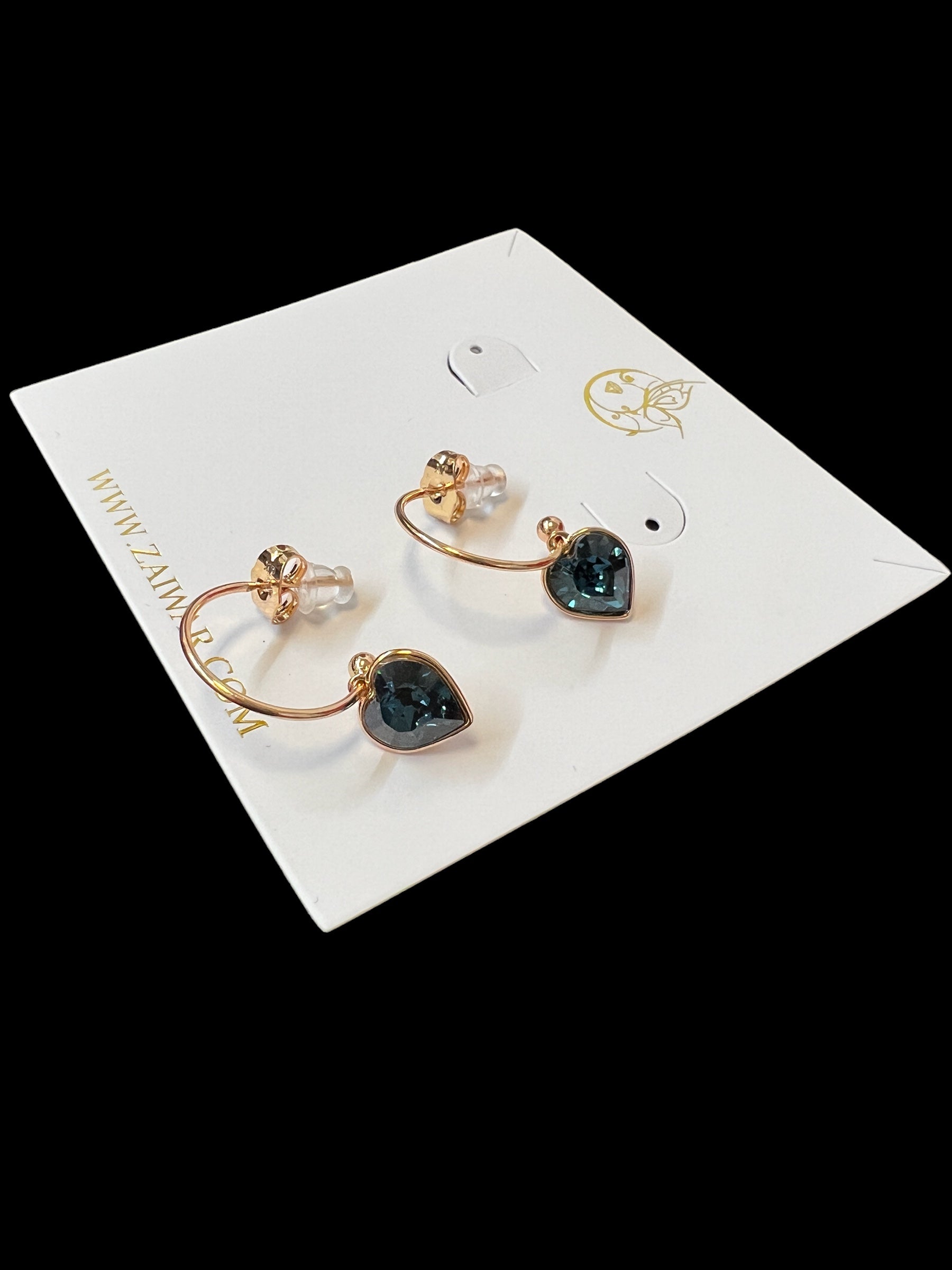 crystal heart earrings 