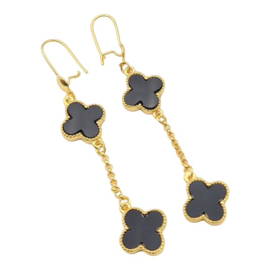 Double Elegance: Clover Long and Shorter Dangling Earrings – Versatile Chic for Every Occasion