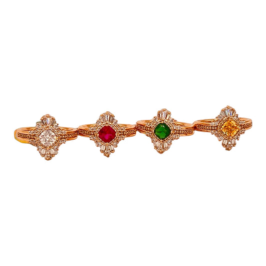 Vibrant Elegance: 5 Colors in a Design Gold Ring