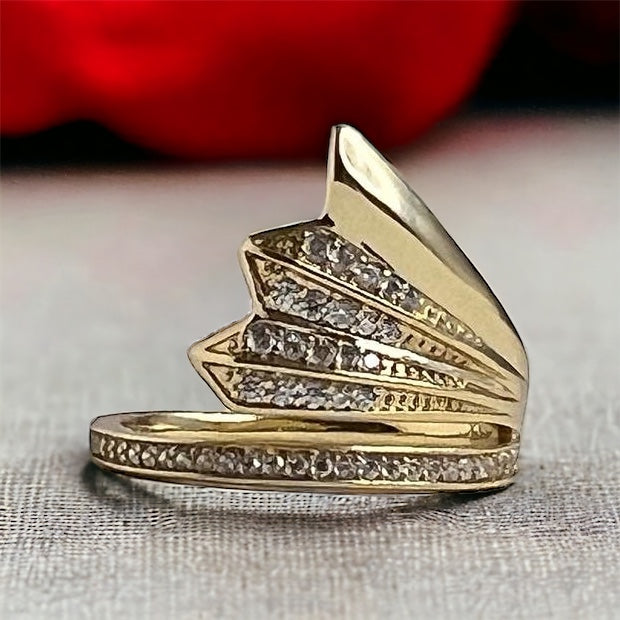 Graceful Fins: Fish Tail 14k Gold-Plated Ring