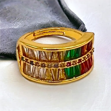 Multicolor Double Baguette Ring For Women