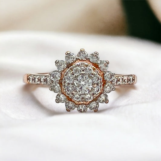 Zircon flower rings Diamond-look rings