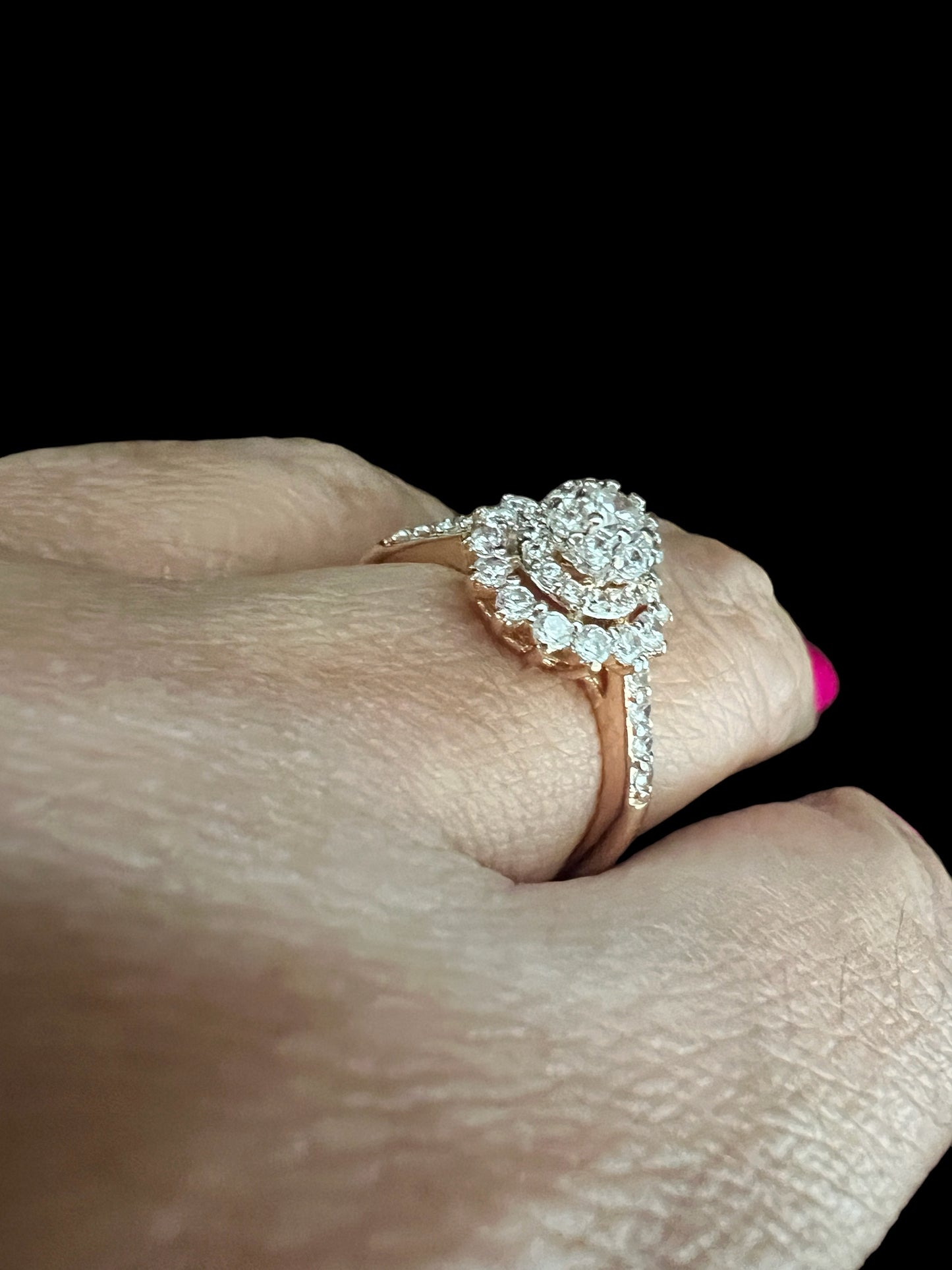 Clusters Of Zircons Flower Diamond Look Rings