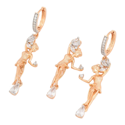 Ice Skating Woman Figurines Earrings And Necklace Sets