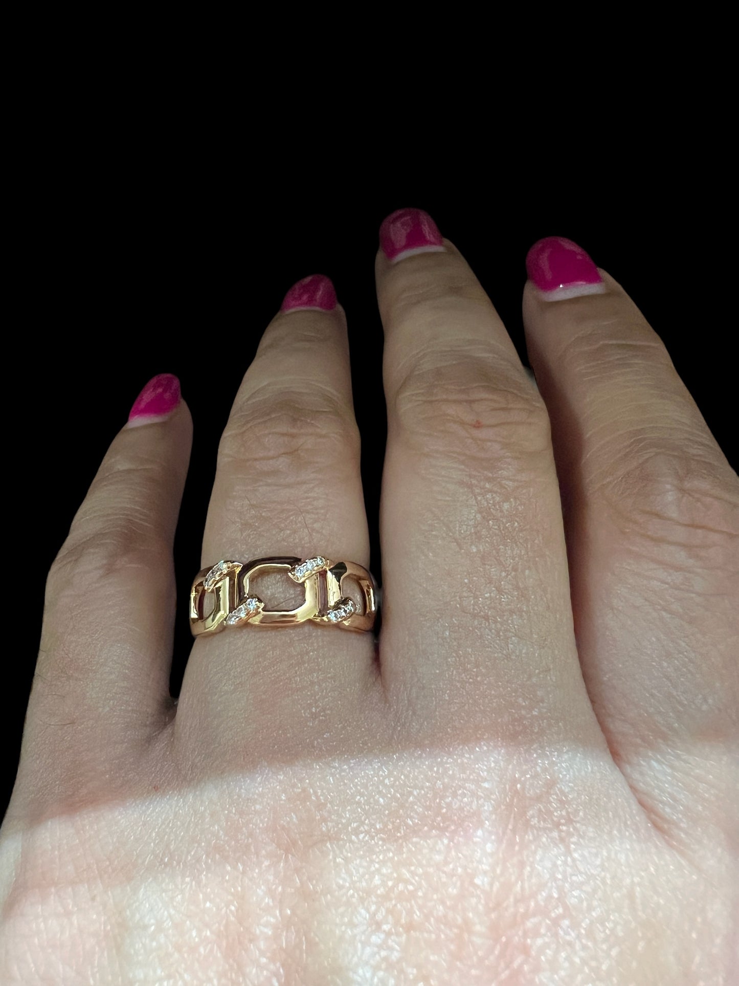 Dainty Gold Chain Gild Plated Rings #0184