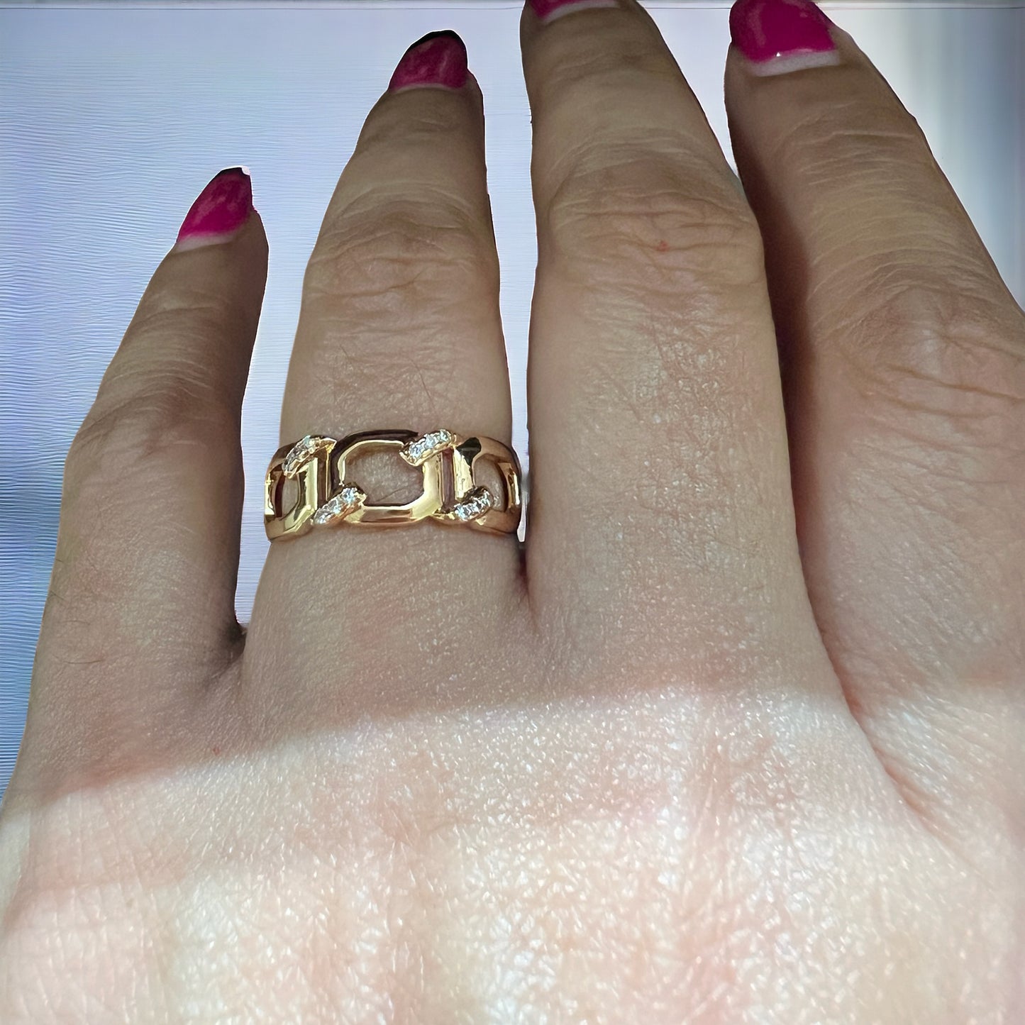 Dainty Gold Chain Gild Plated Rings #0184