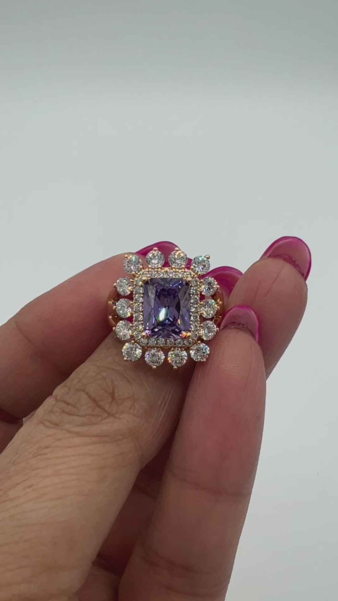 ring video of a purple and white gold plated ring 5 stars reviewson google