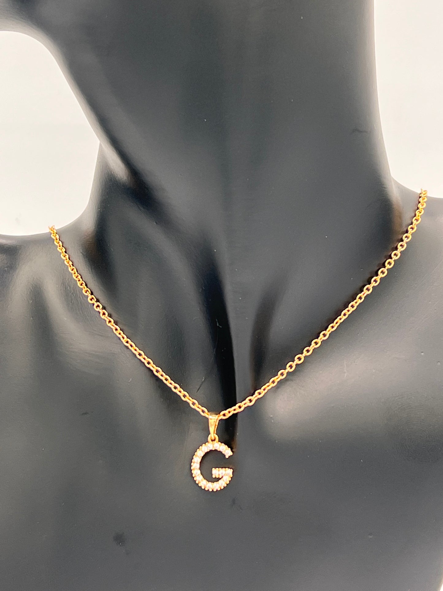 Initial G Letter Necklace Gold Plated