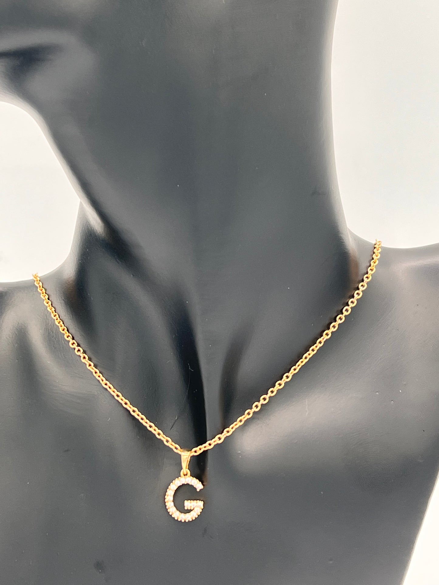 Initial G Letter Necklace Gold Plated