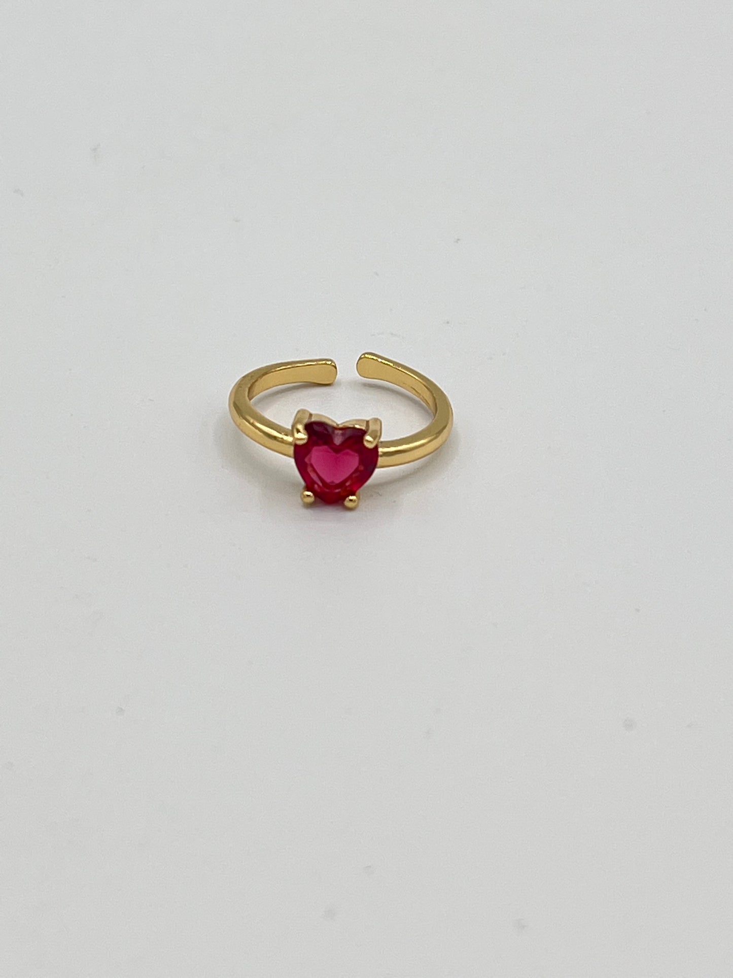 Heart Shape Cubic Zircon Gold Plated Open Ring