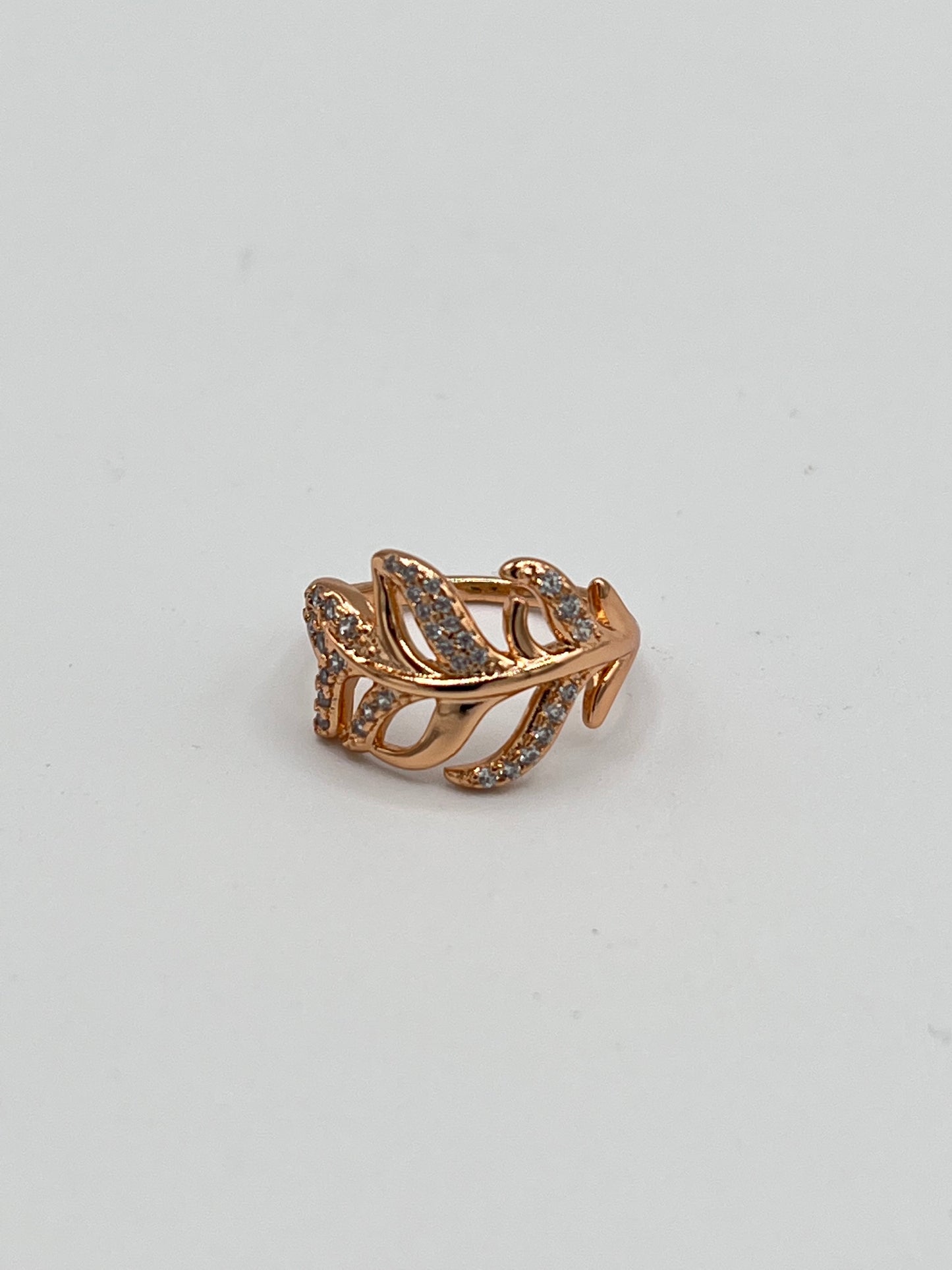 Leaf On Twine Gold Plated Ring For Women