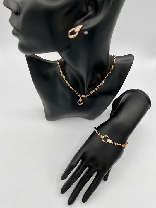 Mermaid Tear Earring , Necklace And Bracelet Set
