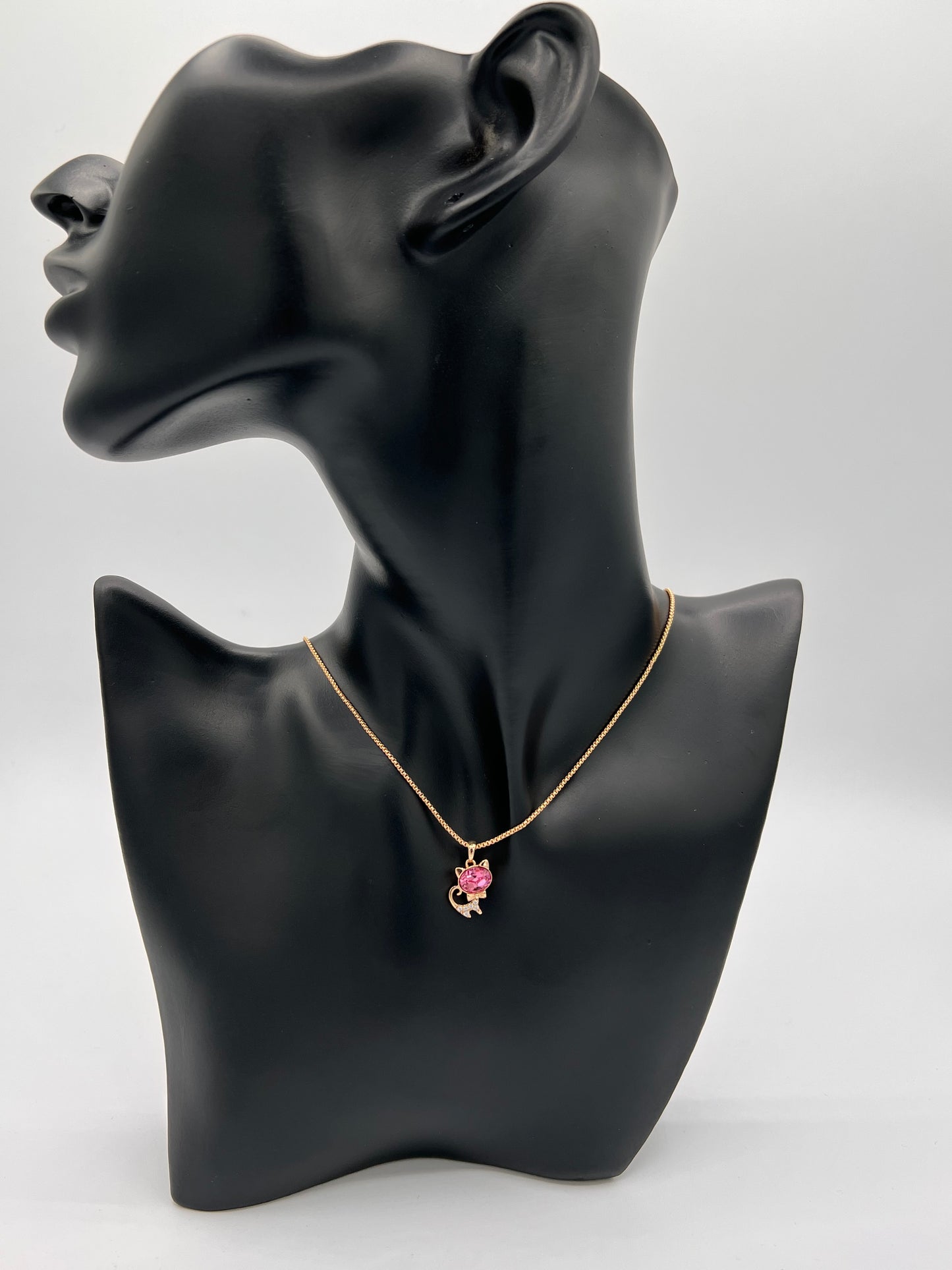 Cat Pendant Necklace Gold Plated