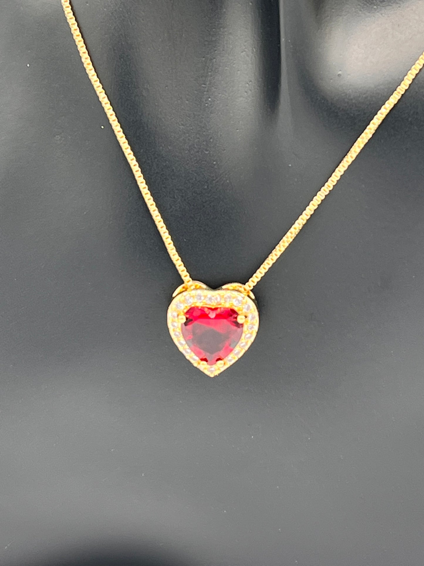 Red Heart Pendant Gold plated