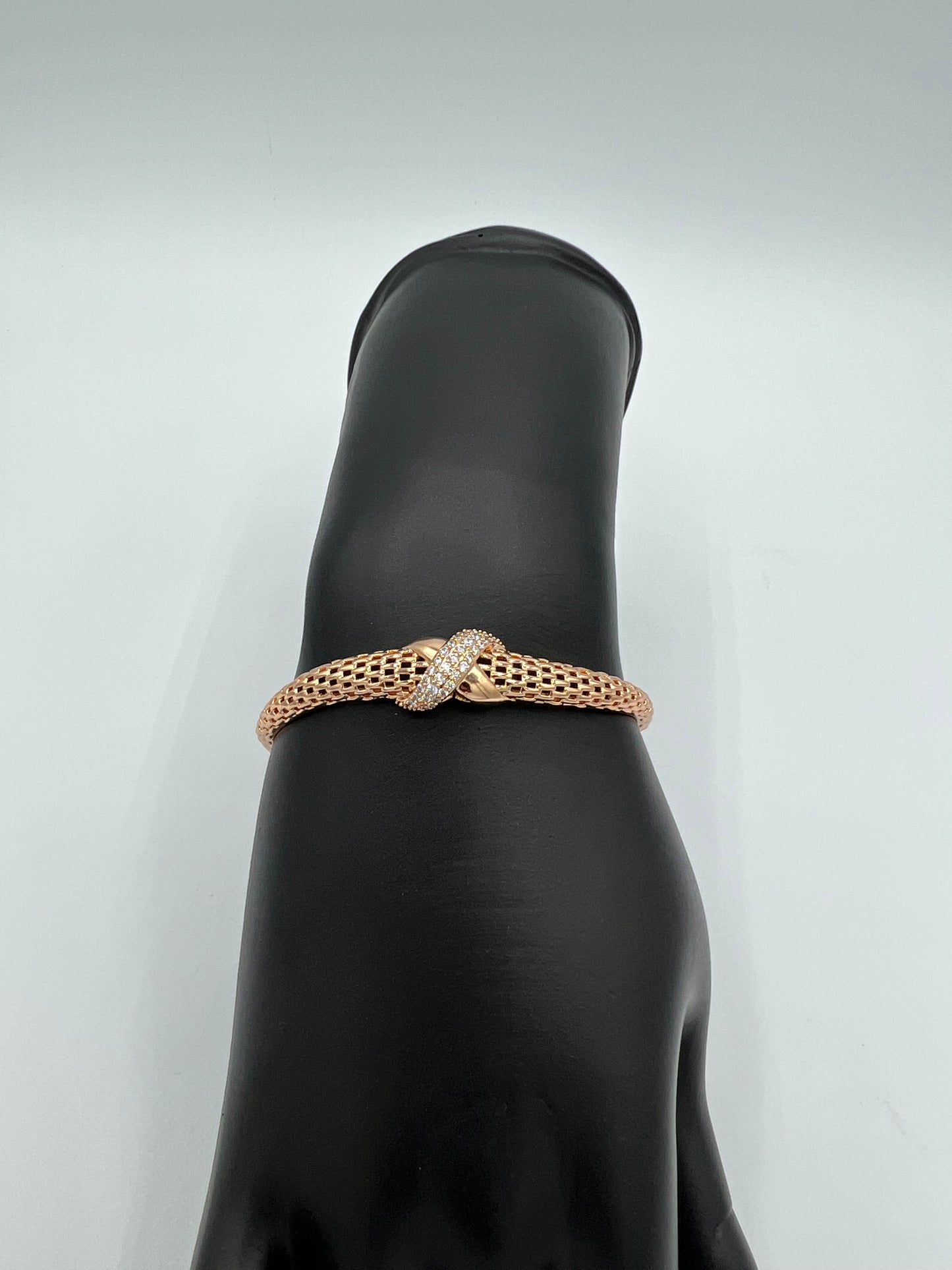 Rose Gold Mesh Style Openable Bangle bracelet For Women