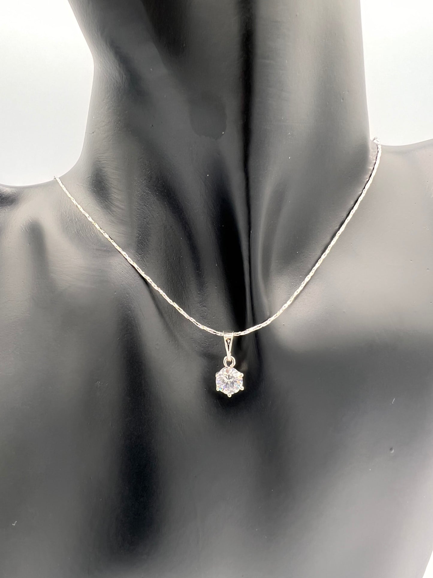 On The Dot Rhodium Plated Necklace