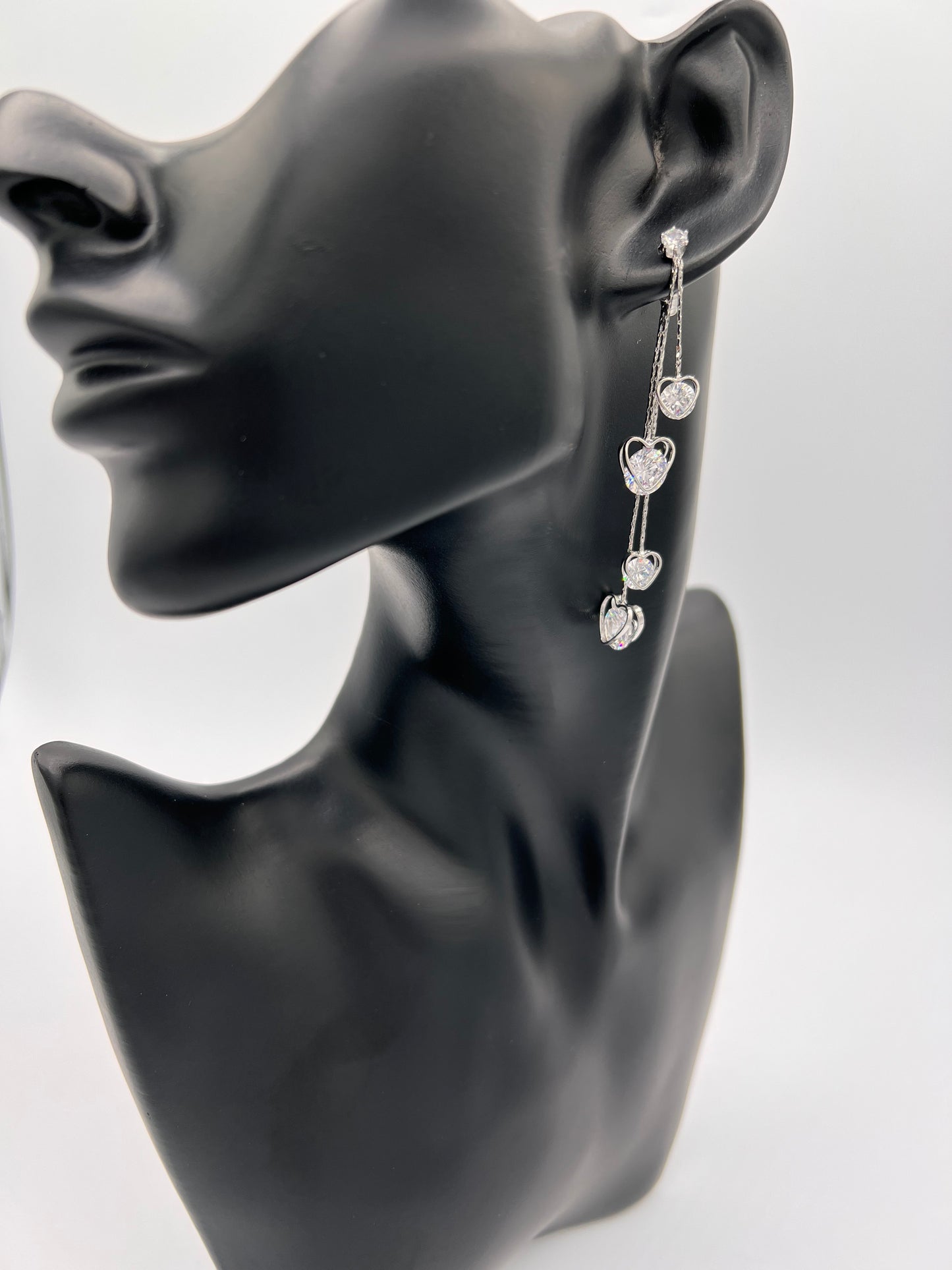 Hearts On The Strands Silver Earrings #0062