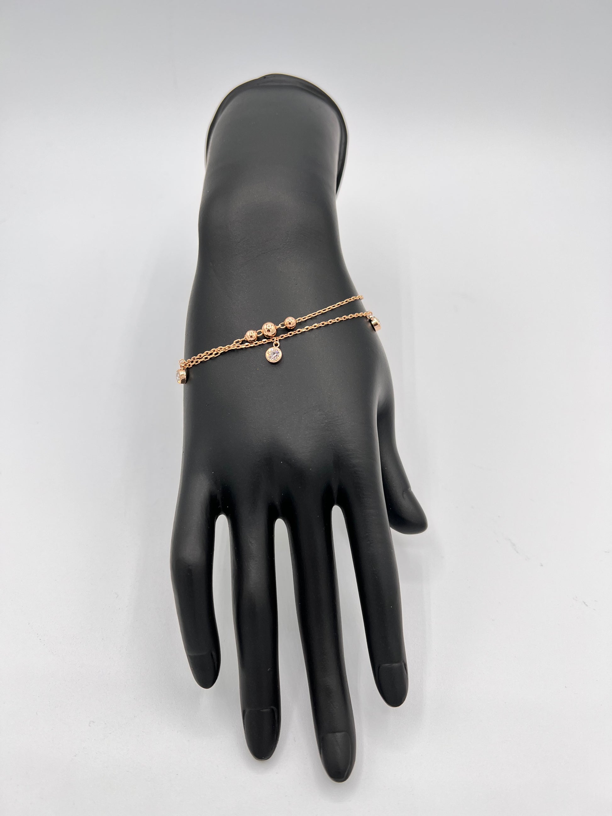 gold plated double chain bracelet for girls hypoallergenic