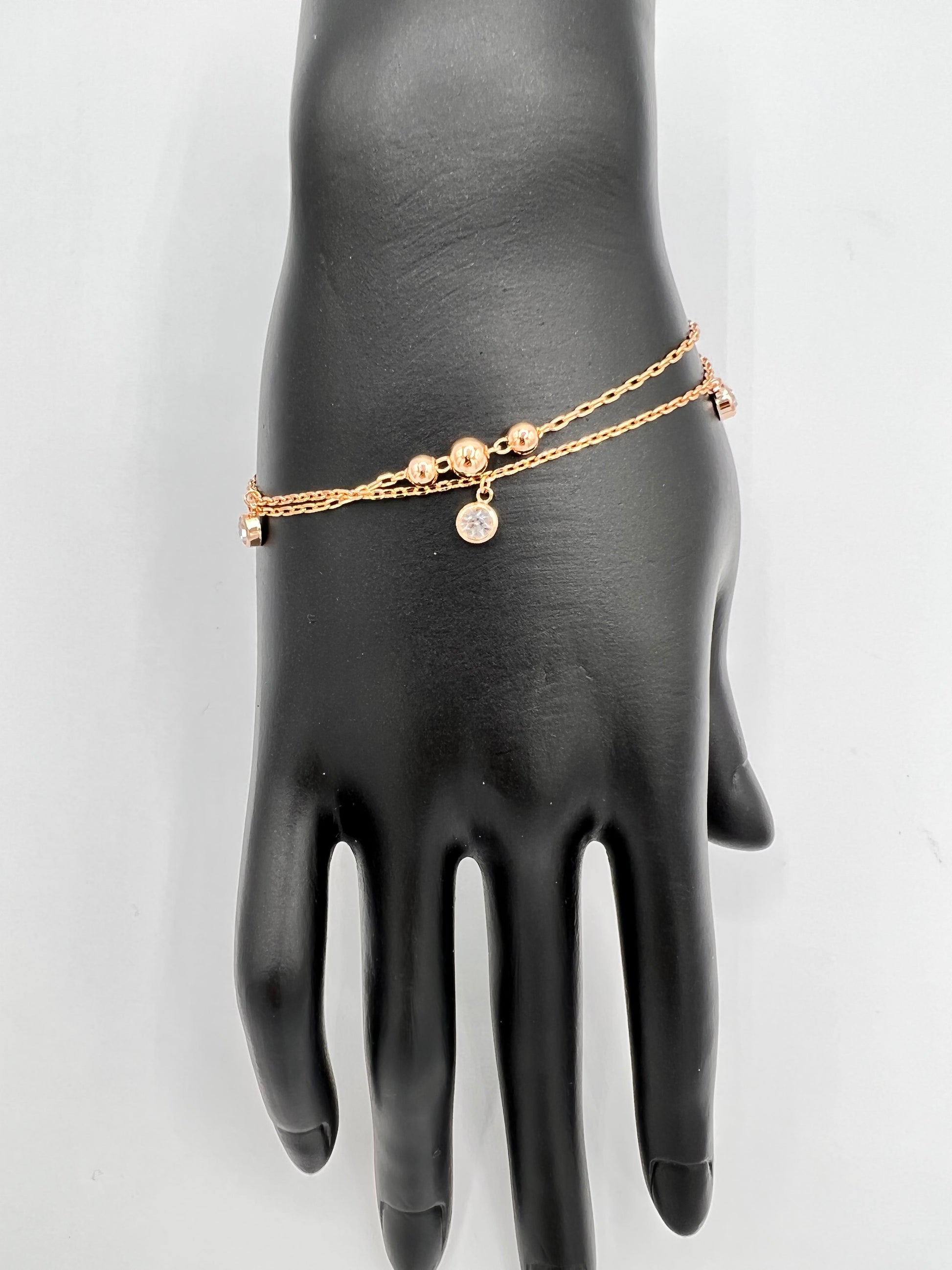 gold plated double chain bracelet for women hypoallergenic