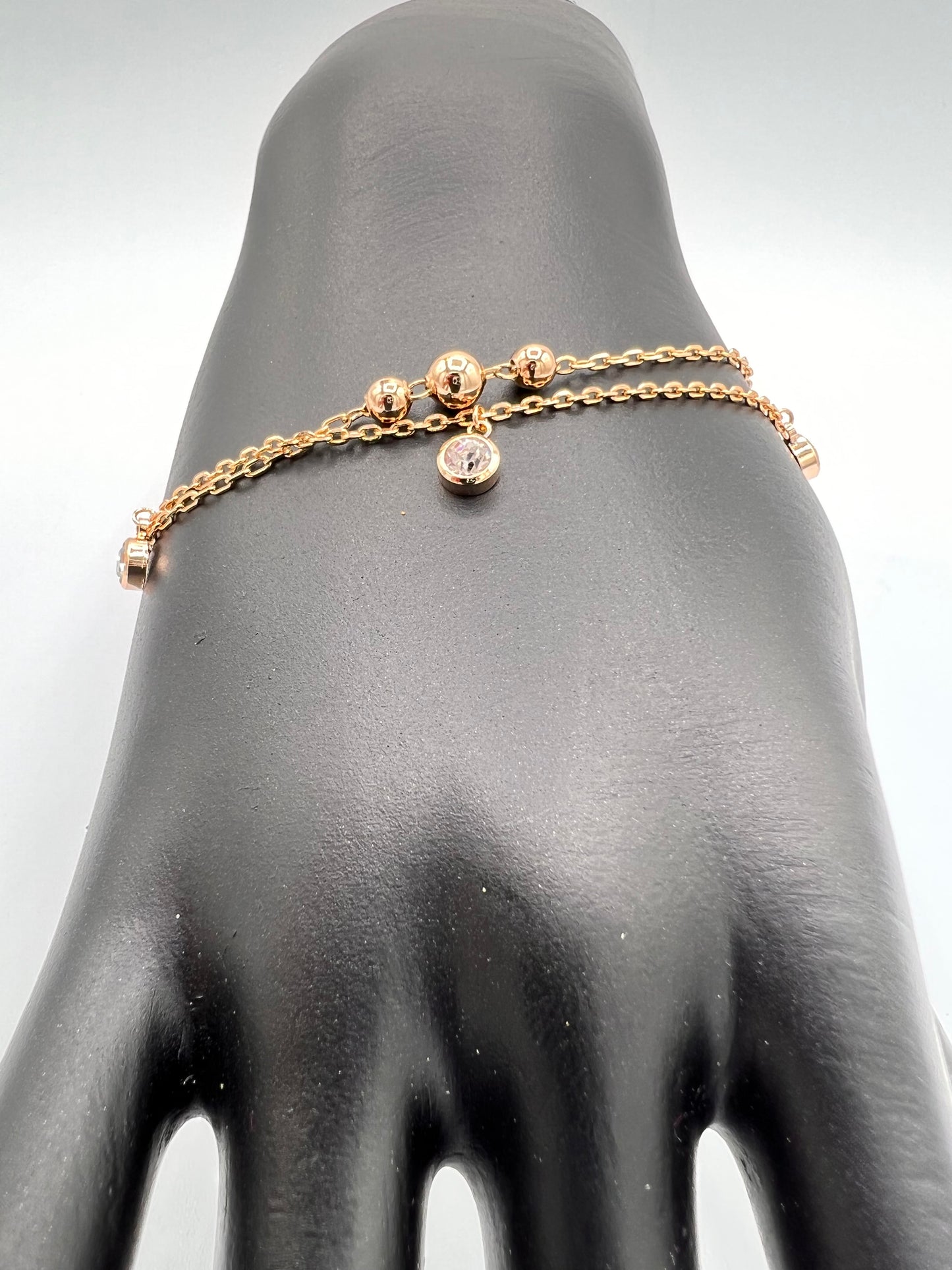 Delicate Double Chain Gold Plated Bracelet