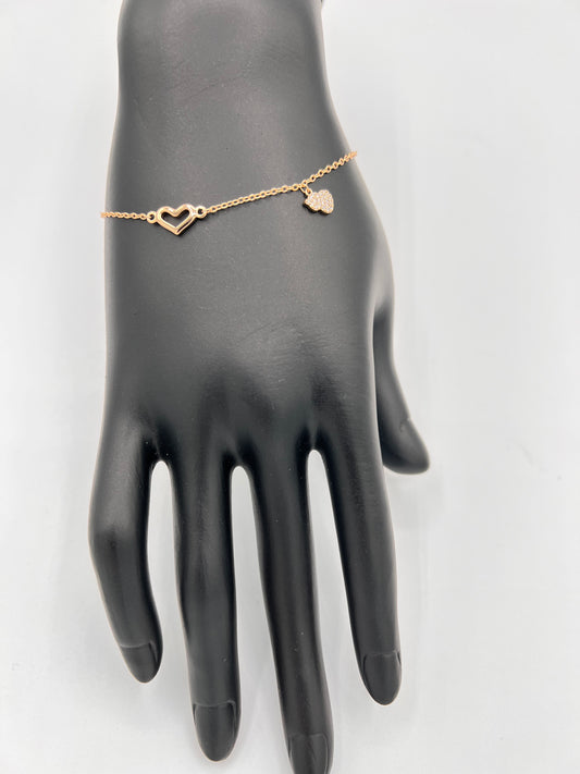 delicate heart chain bracelet for school girls and ladies who like delicate jewelry